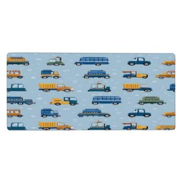 Imagem de Tapete de mouse grande azul artístico para carro à prova d 'água computador estendido tapete protetor de mesa tapete antiderrapante base de borracha para escritório, computador, teclado, laptop e mesa