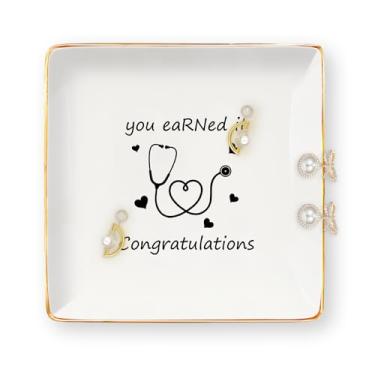 Imagem de Presentes de formatura de enfermeira para mulheres - presentes para enfermeiras bandeja de joias de cerâmica prato de joias prato bugiganga agradecimento de Natal enfermagem aniversário enfermeira