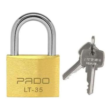 Imagem de Cadeado Segurança Casa Portão Porta Latão Pado Lt 35mm, Dourado