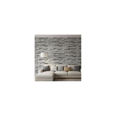Imagem de Papel de Parede Adesivo em PVC, Pedras Cinzas, 5 Metros x 45cm, Lavável, Autocolante, Decorativo para Casa, Interior