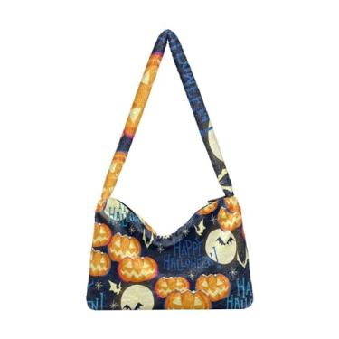 Imagem de Bolsa de ombro festive Halloween Pumpkins Jack Lady, bolsa de ombro para mulheres, bolsas de outono, abóbora festiva de Halloween, tamanho único, Macaco festivo de abóboras de Halloween, One Size