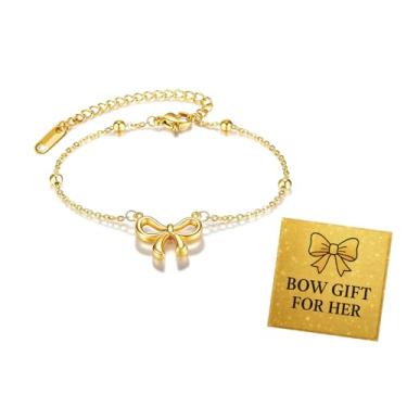 Imagem de Pulseira de laço, pulseira de nó e laço de fita, laços delicados, presente de Natal da amizade, Large, Aço inoxidável, Sem Pedra Preciosa