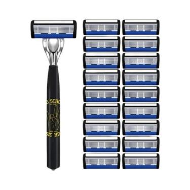 Imagem de Aparelho De Barbear Manual Masculino De Aço Inoxidável Com 6 Camadas, 