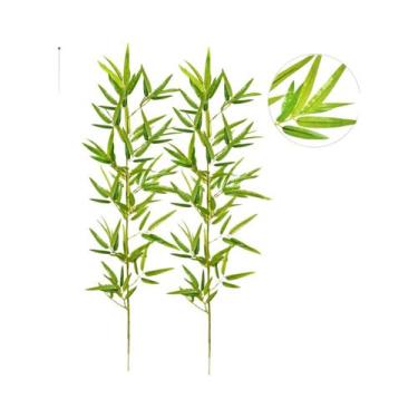 Imagem de Grandes Folhas De Bambu Verde Artificial De 120-240cm, Plantas Falsas 