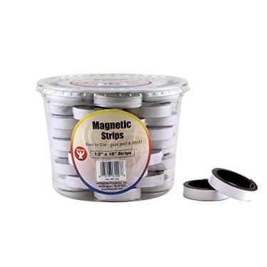 Imagem de Hygloss Products, Inc. Fita magnética, autoadesiva, 1,27 cm x 18 m, inclui 48 tiras de 45,7 cm no balcão de exibição