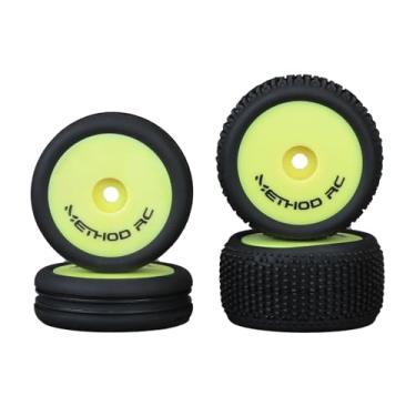 Imagem de METHOD RC Pre-glued NitraGrip 1/24 Buggy Tires F/R on 7mm Hex Yellow Wheels for Losi Micro-B (4pcs Glued)