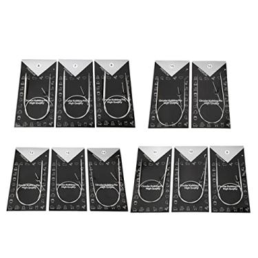 Imagem de fosa 11pcs Agulhas de tricô Circulares, Design Oco de Aço Inoxidável, Com 43 65 80cm, para Tecer Artesanalmente Faça você Mesmo Suéter Chapéu Cachecol Luvas (65cm)