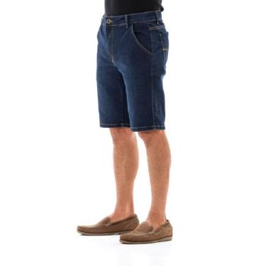 Imagem de Bermuda Jeans Masculina Arauto Confort, Azul escuro, 46
