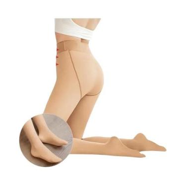 Imagem de Meia-calça Térmica Feminina De Inverno, Forrada Com Fleece, Sem Costur