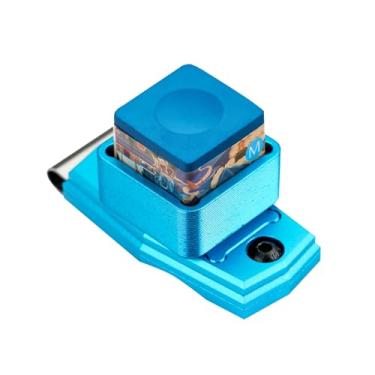 Imagem de KONLLEN O suporte de giz de bilhar inclui 1 giz azul portátil magnético com ponta de taco de sinuca Chalker Snooker Presente esportivo de bilhar (azul)