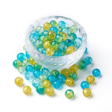 Imagem de 200 peças de contas de vidro rachadas de 8 mm contas de cristal contas redondas espaçadoras soltas para pulseira de amizade faça você mesmo, brincos, colares, joias, artesanato, suprimentos de cores
