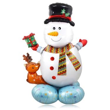 Imagem de Balão de boneco de neve de Natal, 121 cm, inflável gigante, decoração de quintal de Natal para ambientes externos, decoração de festas de Natal, 1 peça