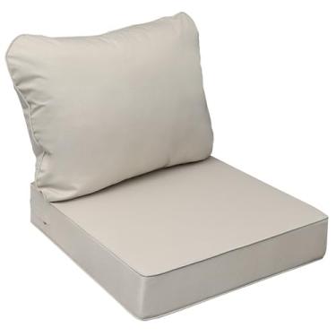 Imagem de AAAAAcessories Almofadas de assento ao ar livre para cadeiras, resistentes ao desbotamento, à prova d'água, almofadas de substituição de móveis de pátio, 59,7 cm x 64,8 cm x 12,7 cm + 59,7 cm x 48,3