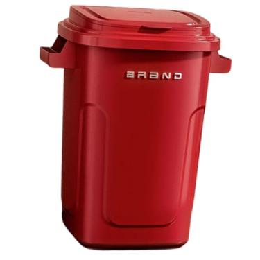 Imagem de Generic Lixeira de 28 litros, grande e multifuncional, ideal para cômoda, escritório, cozinha, banheiro e casa, Vermelho
