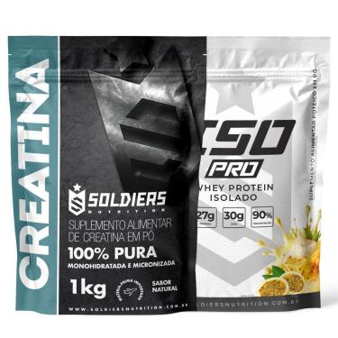 Imagem de Kit: Whey Protein Isolado ISO PRO 1kg + Creatina Monohidratada 1kg - Soldiers Nutrition-Unissex
