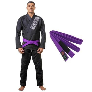Imagem de Kimono Jiu Jitsu Adulto Trançado Training Brave Dark Naja Com Faixa-Unissex