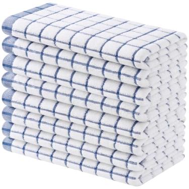 Imagem de Homaxy Toalhas de cozinha premium (40,6 cm x 71,1 cm, pacote com 8), panos de prato grandes de algodão fiado anel, toalhas de mão de cozinha macias super absorventes, conjunto de toalhas de chá de