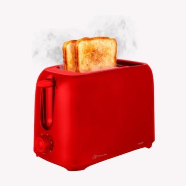 Imagem de Torradeira Elétrica 750W – Tostador Prático para Café da Manhã, Desjejum Doméstico e Uso Cotidiano (Vermelho,110V)