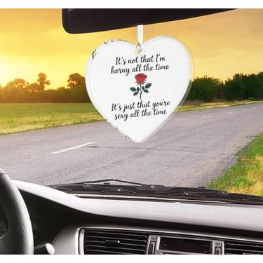 Imagem de Enfeites de Natal para pendurar em coração, enfeites engraçados de árvore de Natal feitos à mão, decoração de carro e casa - presente de Natal, decoração de artesanato em acrílico, ideias de troca de