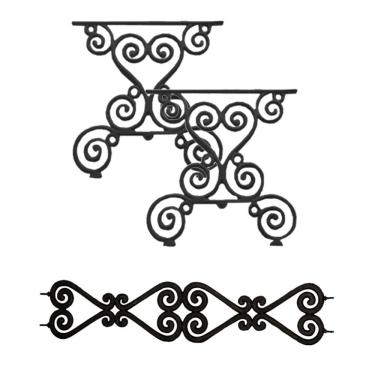 Imagem de Kit Par Pé De Mesa E Trava Churrasqueira Ferro Fundido N01