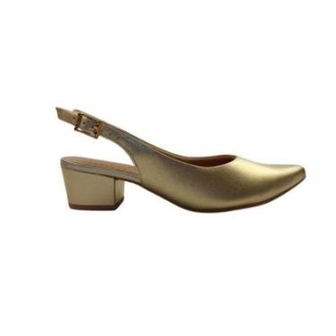 Imagem de Sapato Feminino Usaflex Am33001005 Slingback Ouro Light-Feminino