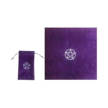 Imagem de Toalha De Tarot De Veludo Pentagrama 50x50cm, Tecido Para Altar, Tapet