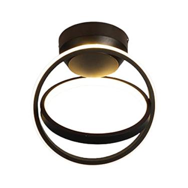 Imagem de Stgfyxgs Luminária de Teto LED, Luz Branca/neutra/quente, Lustre, Luminária para Corredor, Luminária de Teto para Quarto, Sala de Jantar, Cozinha, redondo preto