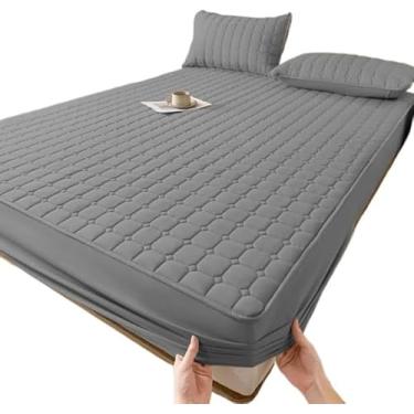 Imagem de Protetor/capa de colchão impermeável, adequado para camas de solteiro, camas de casal, camas king size e camas queen size. (preto)