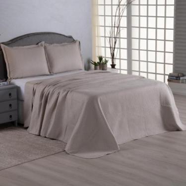 Imagem de Colcha Solteiro 02 Peças Dupla Face Matelado Petchwork Liso - Malucasi