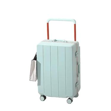 Imagem de Tourister Bagagem com estrutura de alumínio à prova de choque com alça larga: ABS + PC 20-28 Polegadas 56-75L Estojo de viagem antifurto à prova d'água(Sky blue,24 inches)