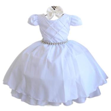 Imagem de Vestido Infantil Daminha Casamento Luxo Com Tiara - Pingo De Gente Kid