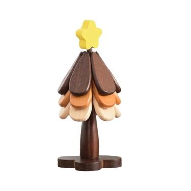 Imagem de Trivets de madeira para 3/4 peças conjunto de porta-copos em forma de árvore com suporte conjunto de porta-copos de tripé de madeira decoração de mesa de cozinha (amarelo)