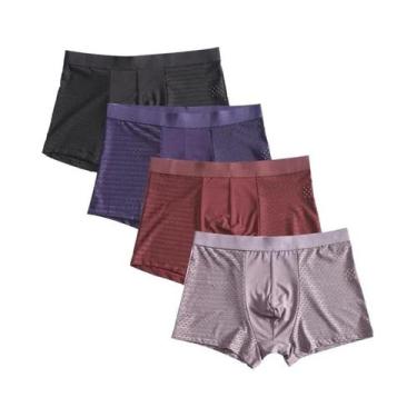 Imagem de Cuecas Boxer Masculinas plus Size 8XL Em Fibra De Bambu Respirável, Pa
