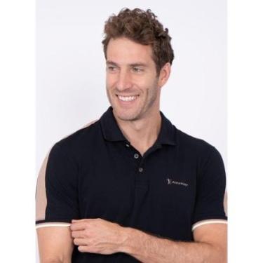 Imagem de Camisa Polo Aleatory Woods Preta-Masculino