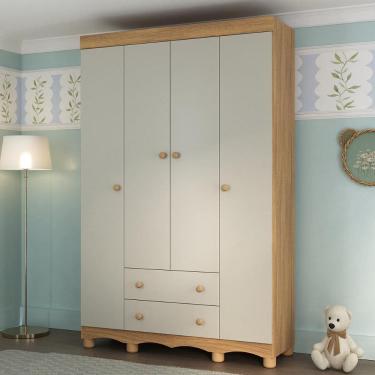 Imagem de Guarda-roupa Infantil 122cm 4 Portas e 2 Gavetas Dengo Multimóveis MP4438