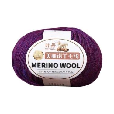 Imagem de Fio De Lã Merino Macio 50g Anti-Pilling Para Tricô À Mão, Crochê, Suét