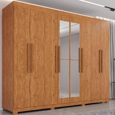 Imagem de Guarda Roupa 8 Portas com Espelho 4 Gavetas Milano Imop Moveis