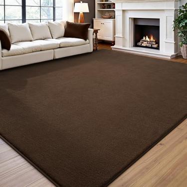 Imagem de Vasofe Tapetes grandes e modernos para sala de estar, quarto, 1,8 x 2,5 m, marrom macio, espuma viscoelástica espessa, tapetes minimalistas, antiderrapantes e confortáveis para meninos, meninas