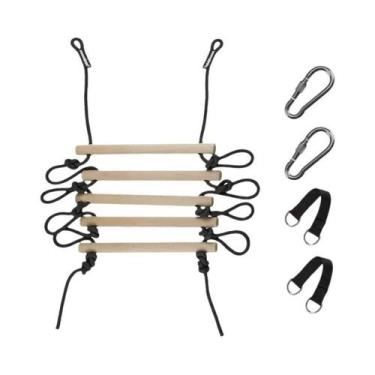 Imagem de Escada De Corda De Madeira Para Crianças, Conjunto De Balanço Para Pla