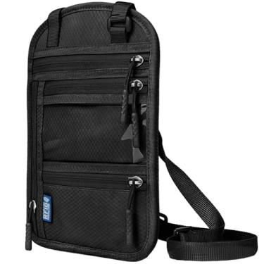 Imagem de vastsky Carteira de pescoço de viagem com bloqueio de RFID – Suporte oculto para passaporte e bolsa antifurto para dinheiro para homens e mulheres, organizador de viagem oculto leve com alça ajustável