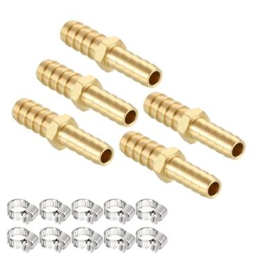 Imagem de Kozelo Pacote com 5 acessórios de mangueira de latão com 10 braçadeiras para máquinas domésticas, banheiras de massagem e sistemas de irrigação