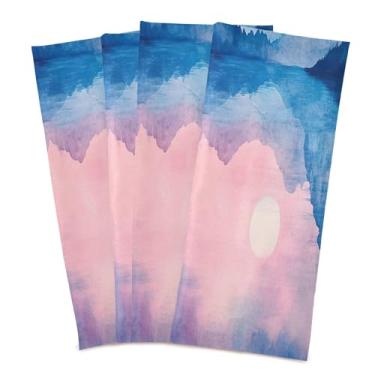 Imagem de xigua Conjunto de 4 panos de prato de cozinha Blue Mountains, macios e altamente absorventes de secagem rápida para limpeza de pratos e limpeza manual, 71 x 45 cm