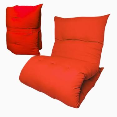 Imagem de Almofada Futon Dobrável 170x60x9cm Colchonete Multiuso Macio para Chão Sofá Meditação Leitura e Visitas(Tarracota)