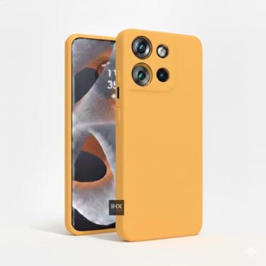 Imagem de Capa Capinha Case Compatível Motorola Moto Edge 50 Neo Silicone Aveludada Anti Impacto Reforçada Emborrachado Com Proteção De Câmera Premium (AMARELO)