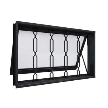 Imagem de Janela de Aço Maximo Ar com Grade Mosaico 60x80x7cm Facilitá Lucasa