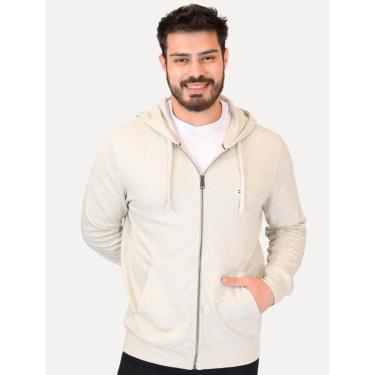 Imagem de Moletom Tommy Hilfiger Masculino Flag Logo Zip-Through Hoody Areia-Masculino