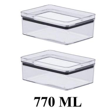 Imagem de 02 Potes Herméticos Para Frios Organizador 770ml Código 1373 - Paramou