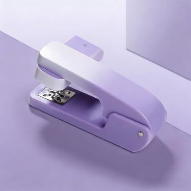 Imagem de Grampeador de mesa giratório suave com design de ângulo flexível, resistente a atolamento para encadernação de papel de escritório e casa, roxo