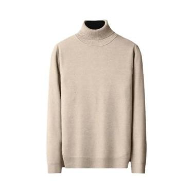 Imagem de Suéter Masculino De Gola Alta, Manga Longa, Ajuste Slim, Casual, Leve,