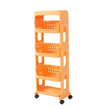 Imagem de Prateleira de armazenamento de cozinha para carrinho, prateleiras/prateleiras abertas para banheiro/escritório, carrinho de servir de plástico, organizador de temperos, economia de espaço, fácil